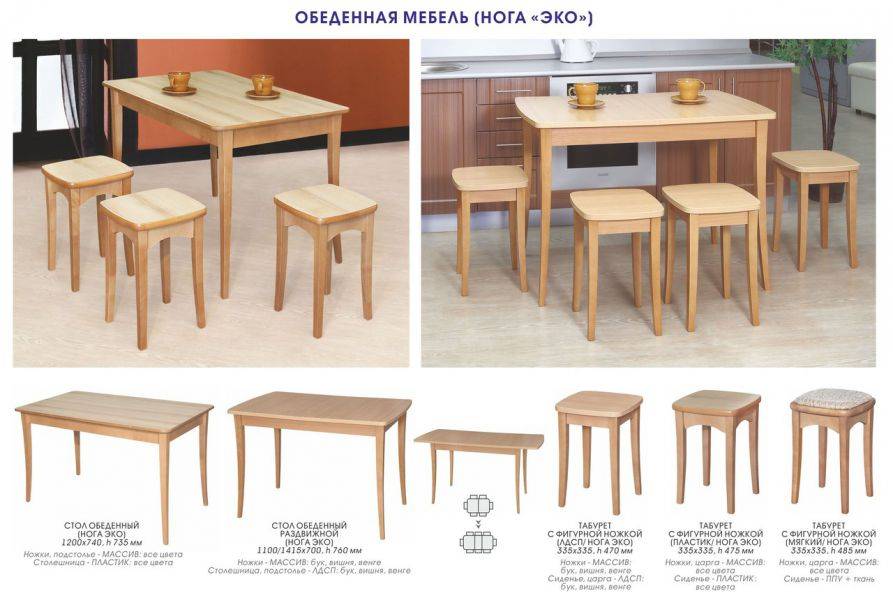 обеденный стол и табурет (нога эко) в Нижневартовске