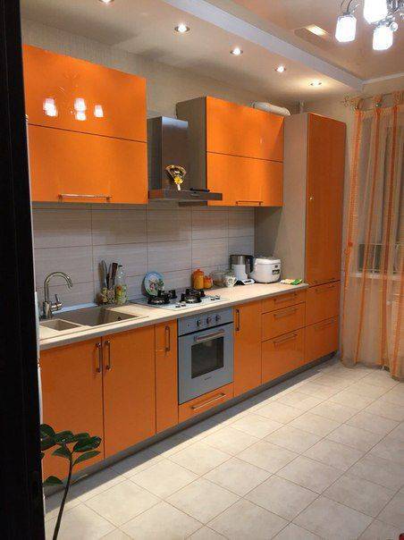прямой оранжевый кухонный гарнитур в Нижневартовске