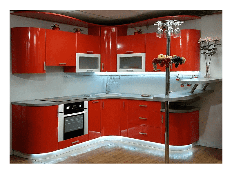 радиусная кухня оранж в Нижневартовске