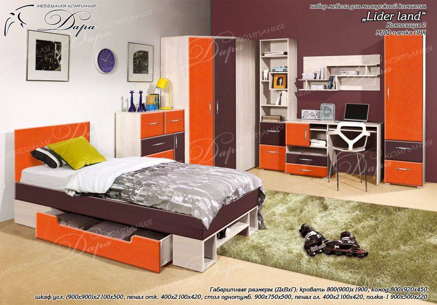 набор мебели для молодежной комнаты лидер ленд в Нижневартовске
