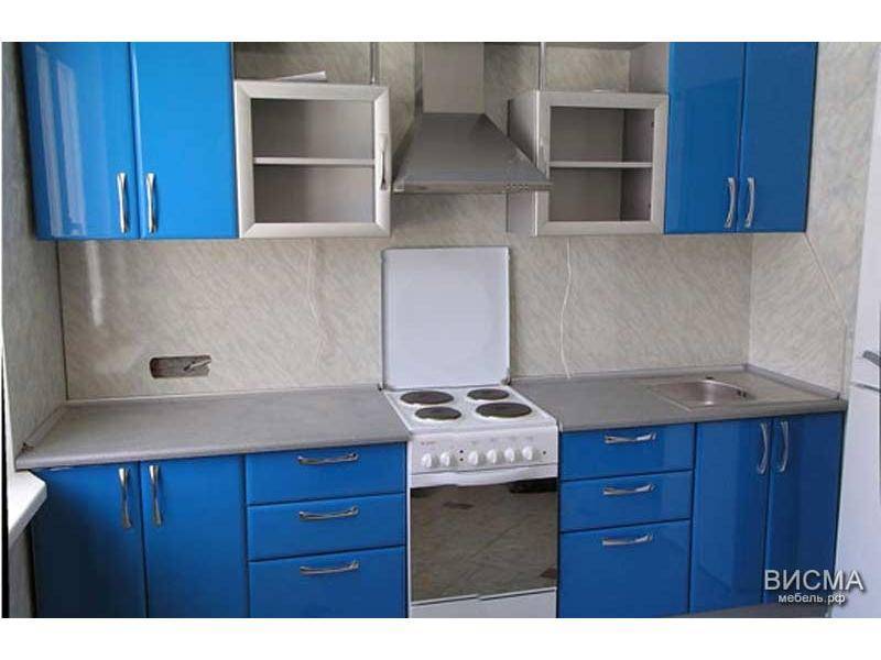 прямая голубая кухня в Нижневартовске
