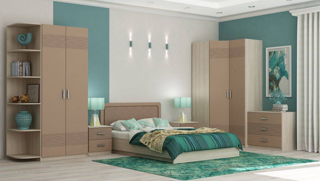 спальный гарнитур eco-life с декоративной фрезеровкой в Нижневартовске