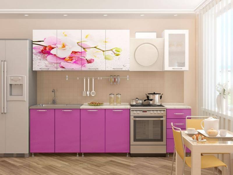 кухня с фотопечатью орхидея в Нижневартовске