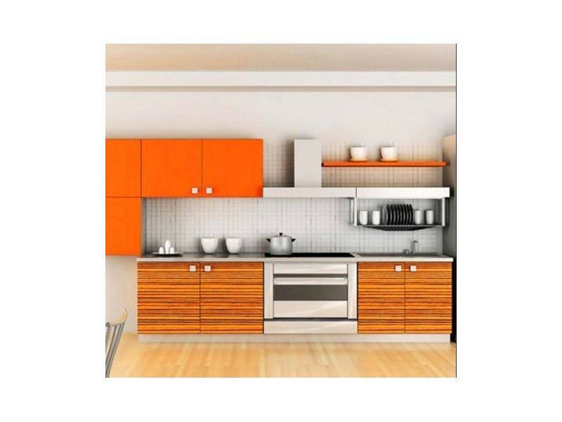 оранжевая прямая кухня в Нижневартовске