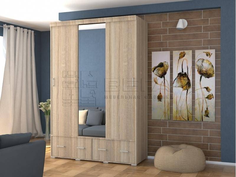 шкаф-купе 3-х створчатый клио 2 в Нижневартовске