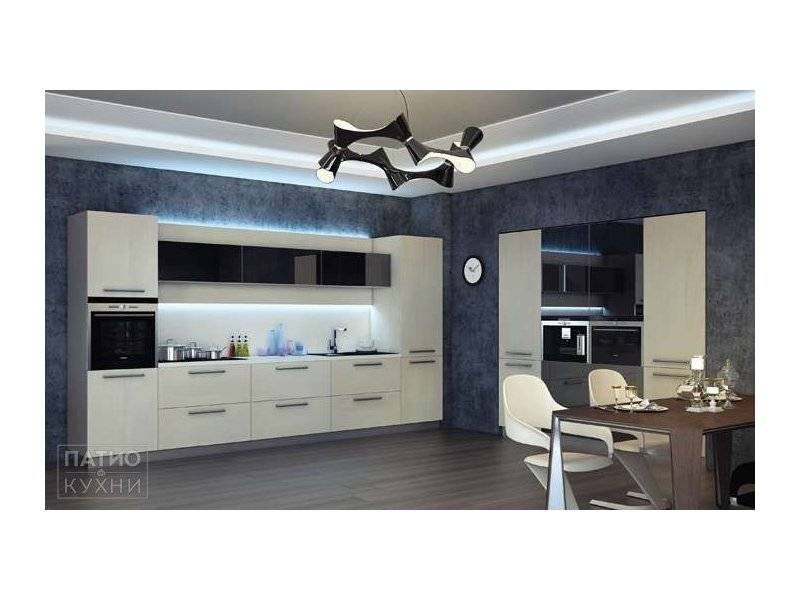 кухня sollievo прямая (черно-белая) в Нижневартовске