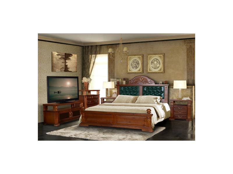 спальня из натурального дерева винцент со вставками из кожи в Нижневартовске