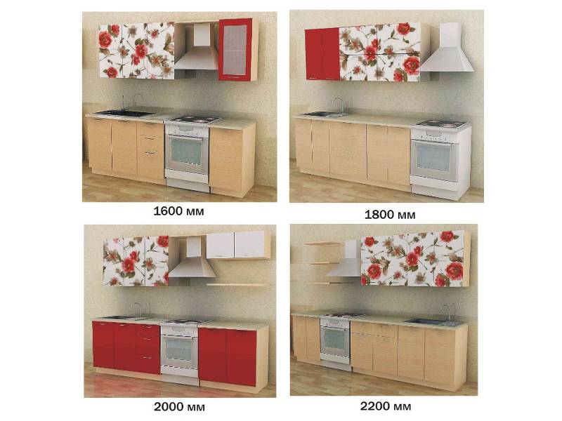 кухонный гарнитур красный орнамент в льне в Нижневартовске