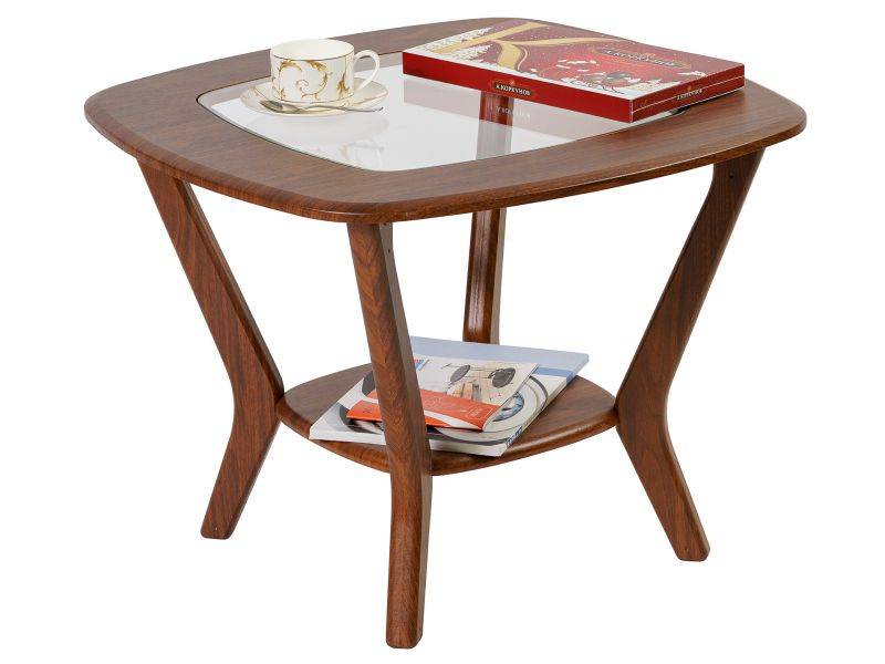 стол журнальный мельбурн со стеклом орех в Нижневартовске