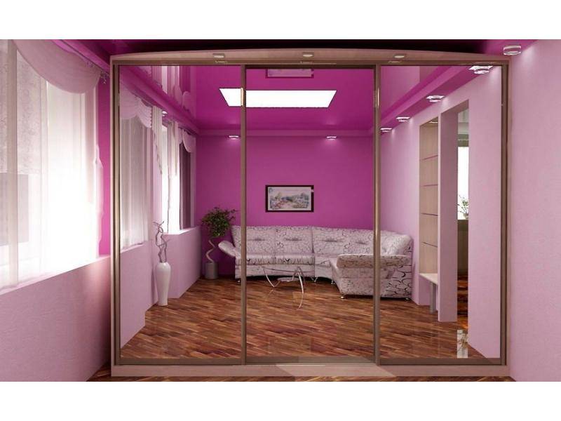 большой шкаф-купе зеркальный в Нижневартовске