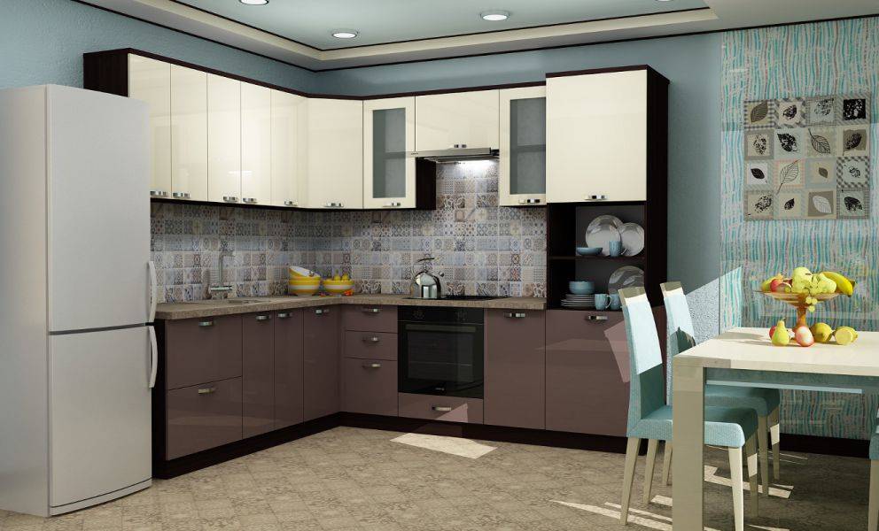 модульная кухня мдф ваниль/какао какао/лайн в Нижневартовске