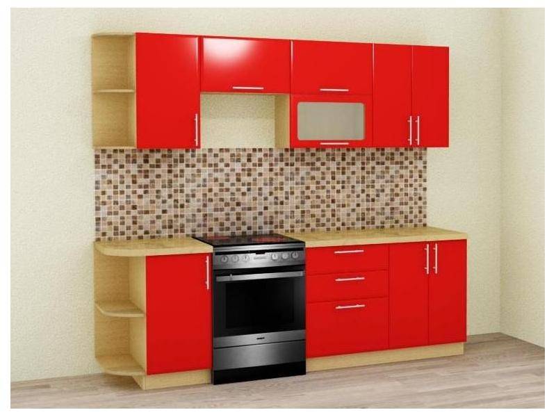 кухонный гарнитур прямой красный в Нижневартовске