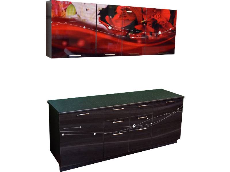 кухня прямая к2 цветы фотопечать в Нижневартовске