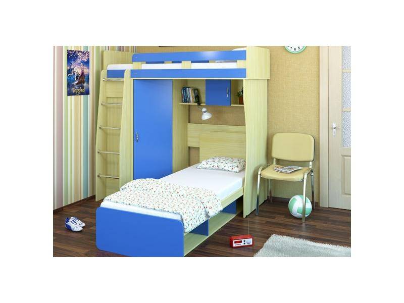 голубая двухъярусная кровать №12 в Нижневартовске