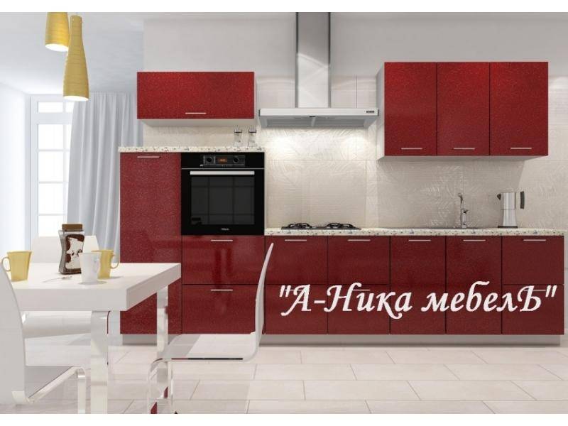 кухня прямая гамма бордо в Нижневартовске