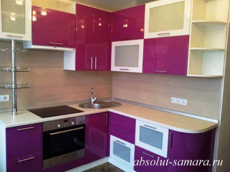 угловая кухня фуксия в Нижневартовске