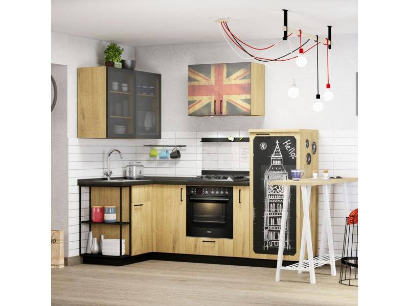 небольшая угловая кухня с фасадами дуб вест в Нижневартовске