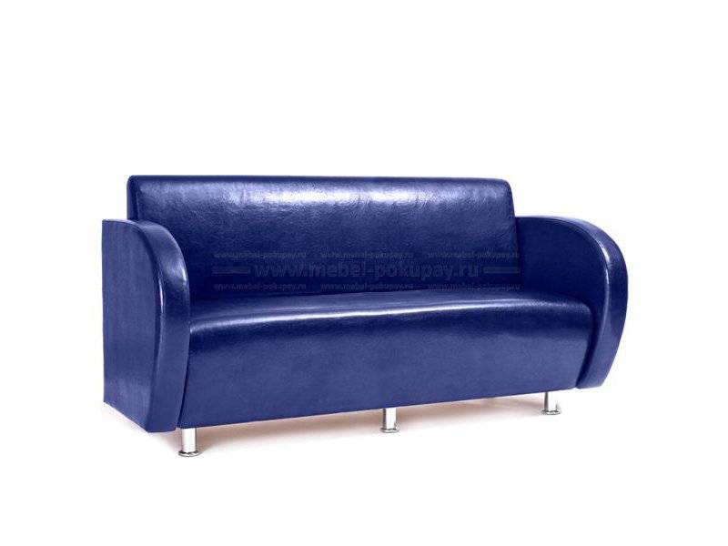 диван блюз 3х-местный с подлокотниками в экокоже в Нижневартовске