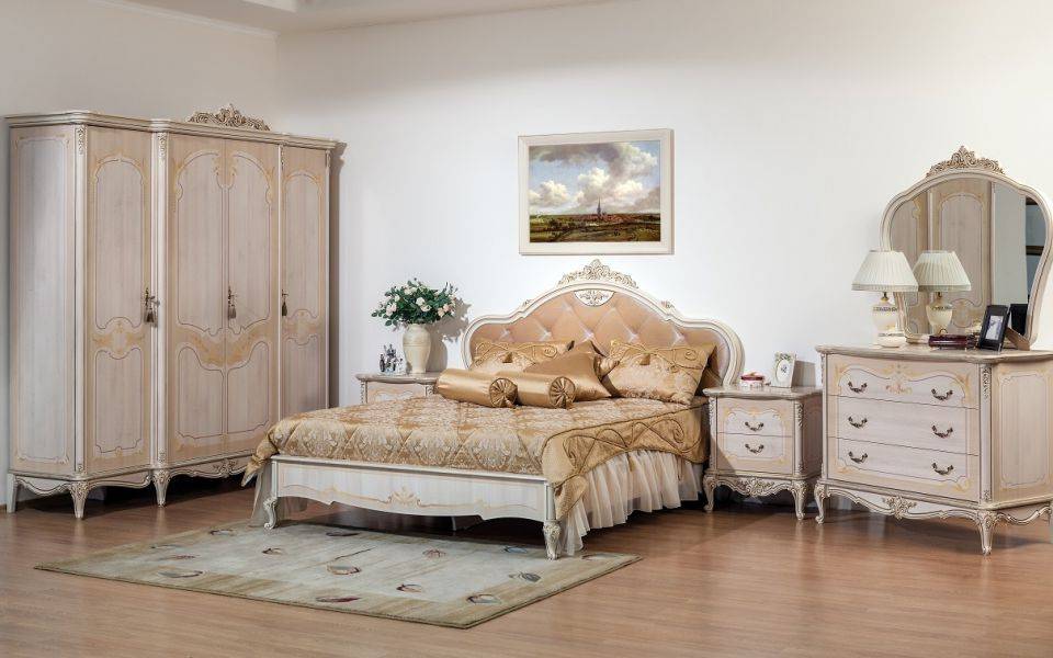 спальня барокко дуб шамони светлый/глянец в Нижневартовске