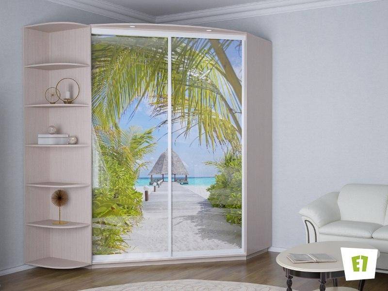 угловой шкаф-купе с фотопечатью в Нижневартовске