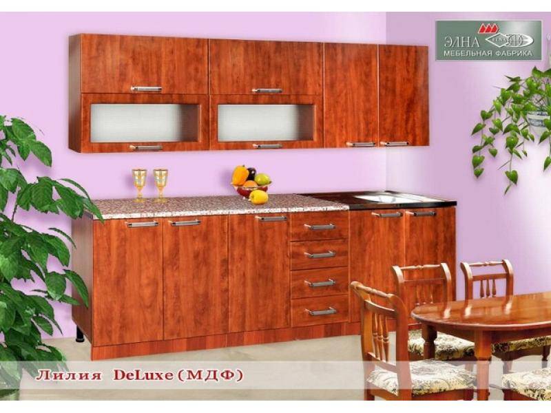 кухня прямая лилия deluxe (мфд) в Нижневартовске