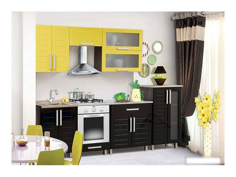 черно-желтая кухня ника-1 в Нижневартовске