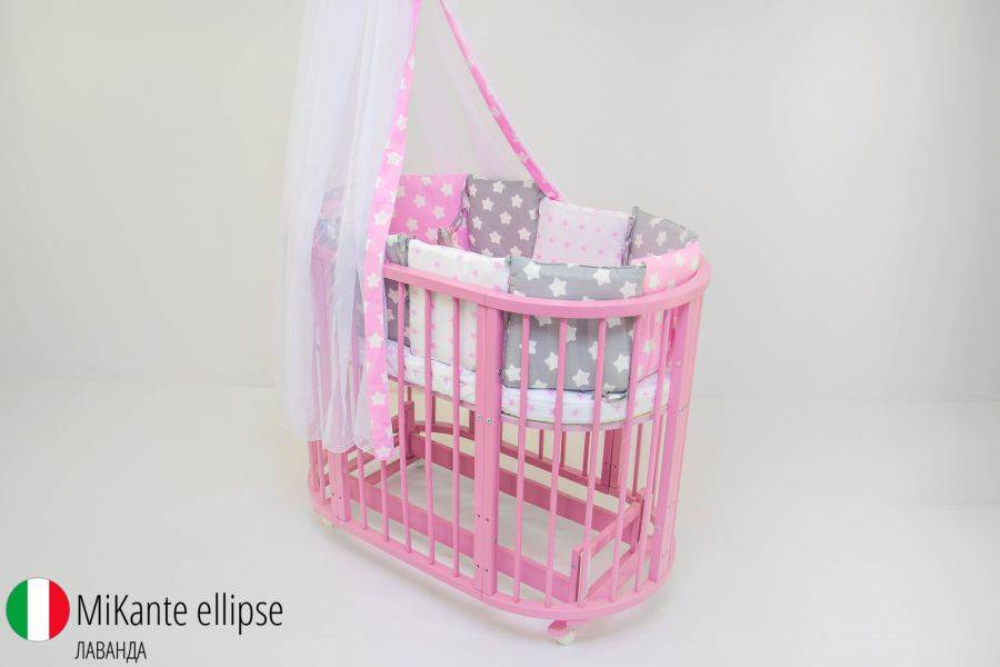 детская кроватка трансформер 6 в 1 mikante лаванда в Нижневартовске