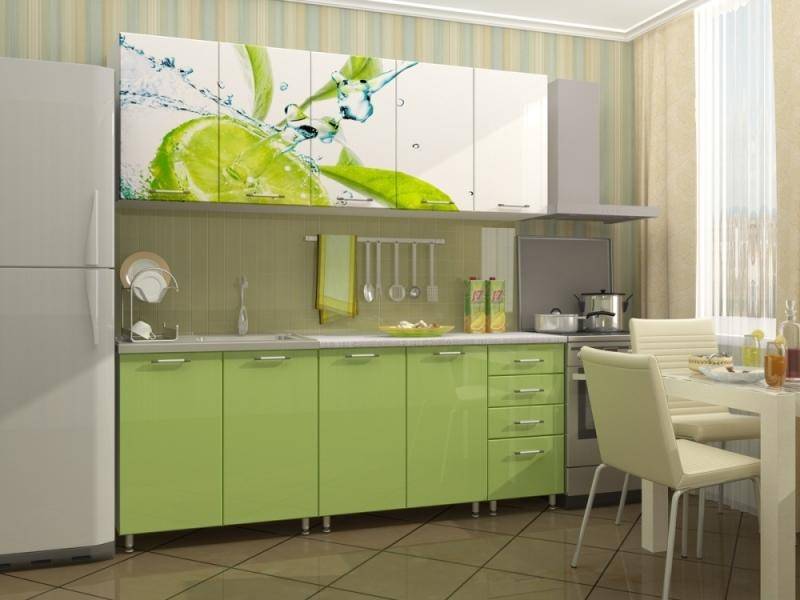 современная кухня с фотопечатью лайм в Нижневартовске