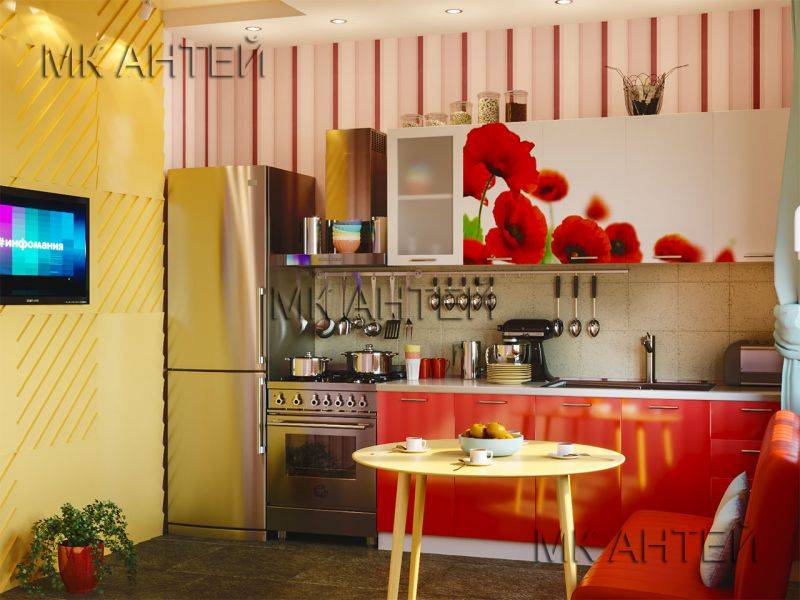 кухня с фотопечатью мак в Нижневартовске