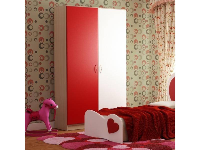 яркий красно-белый шкаф в детскую в Нижневартовске
