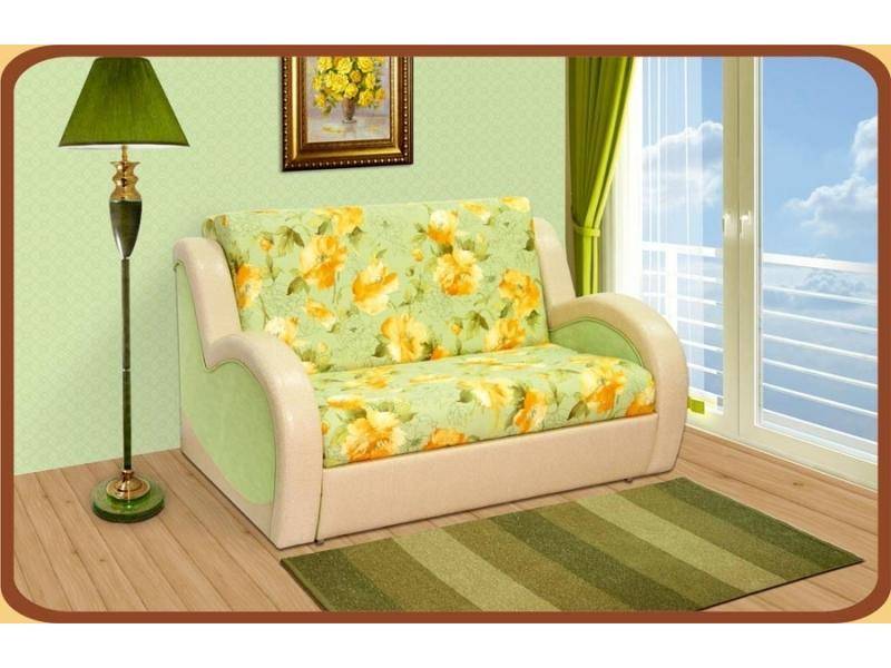 зеленый диван с цветами фаворит 2 в Нижневартовске