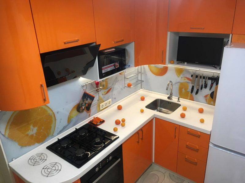 кухня апельсин угловая в Нижневартовске