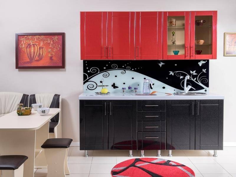 кухня прямая вета-4 рубин металл-черный металл в Нижневартовске