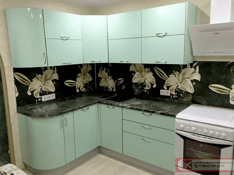 кухня модерн бирюзовая в Нижневартовске
