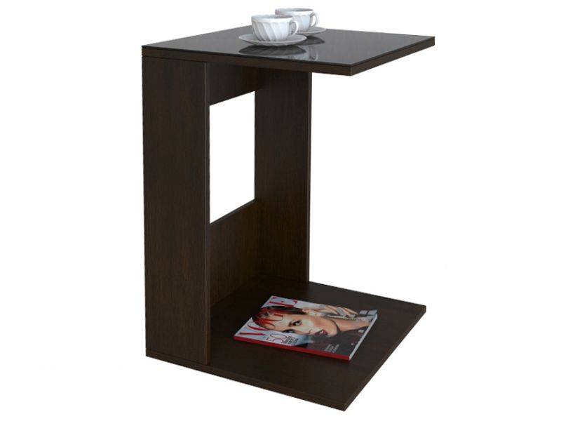 стол журнальный beautystyle 3 венге/стекло черное в Нижневартовске