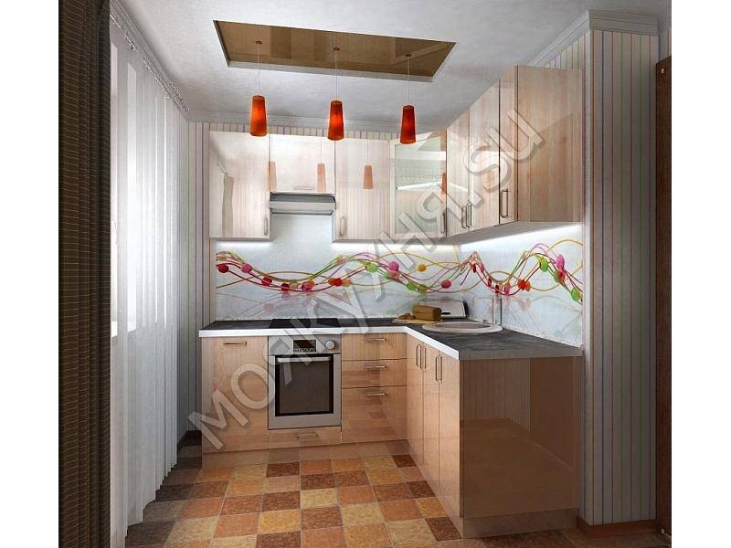 кухня пластик глянец - дуб карамельный/имбирный в Нижневартовске