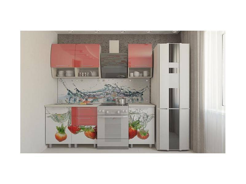 глянцевая прямая кухня с фотопечатью легенда 31 в Нижневартовске