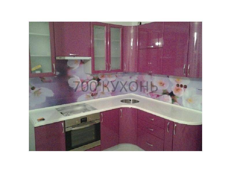 розовая угловая кухня в Нижневартовске