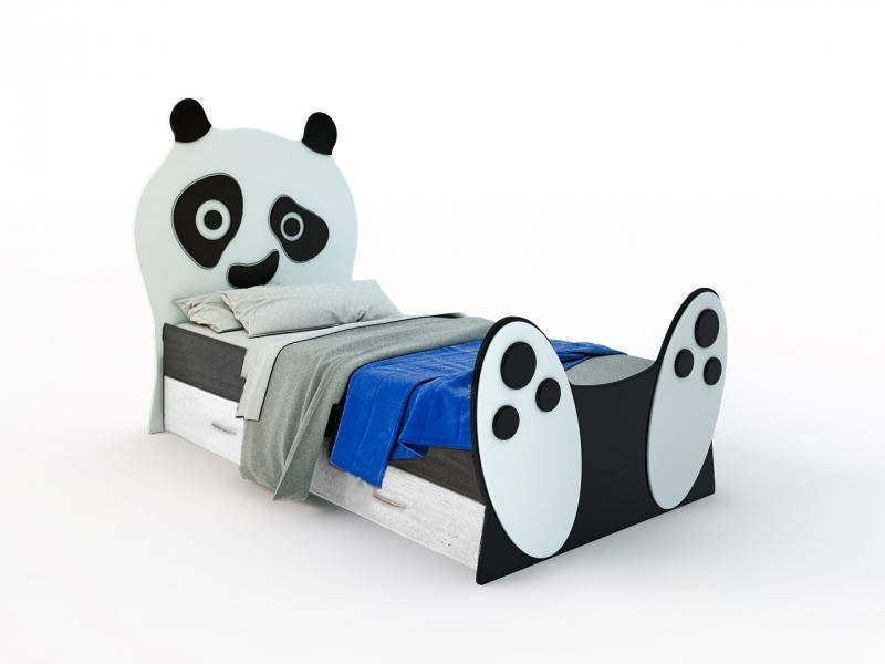 интересная детская кровать панда с ящиком в Нижневартовске