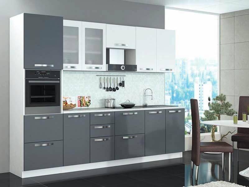 прямой кухонный гарнитур графит матовый пвх в Нижневартовске