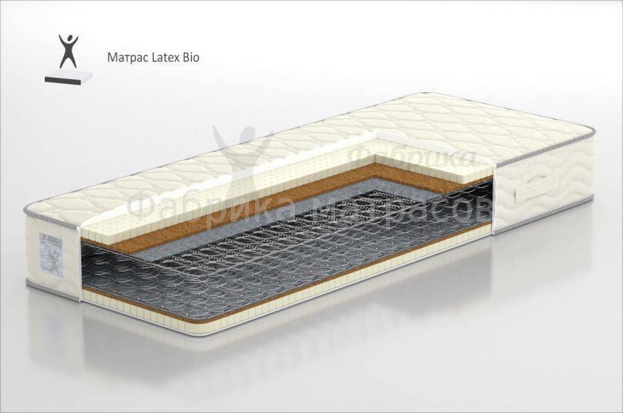матрас на зависимом пружинном блоке latex bio в Нижневартовске