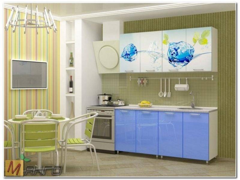 прямая кухня айс-2 с фотопечатью в Нижневартовске