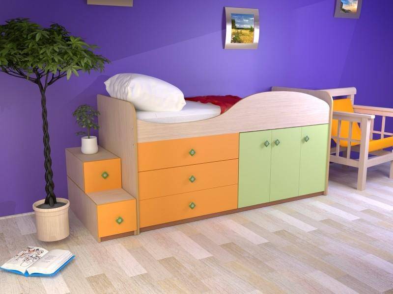 кровать малыш с комодом и ящиками в Нижневартовске