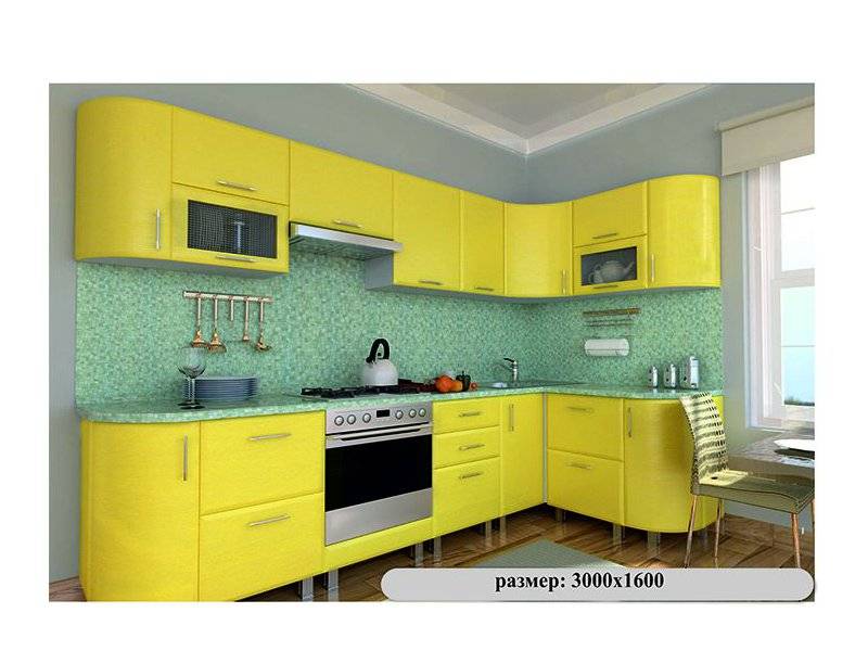 угловая кухня 18 желтого цвета в Нижневартовске