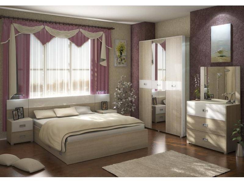 светлый спальный гарнитур прага1 в Нижневартовске