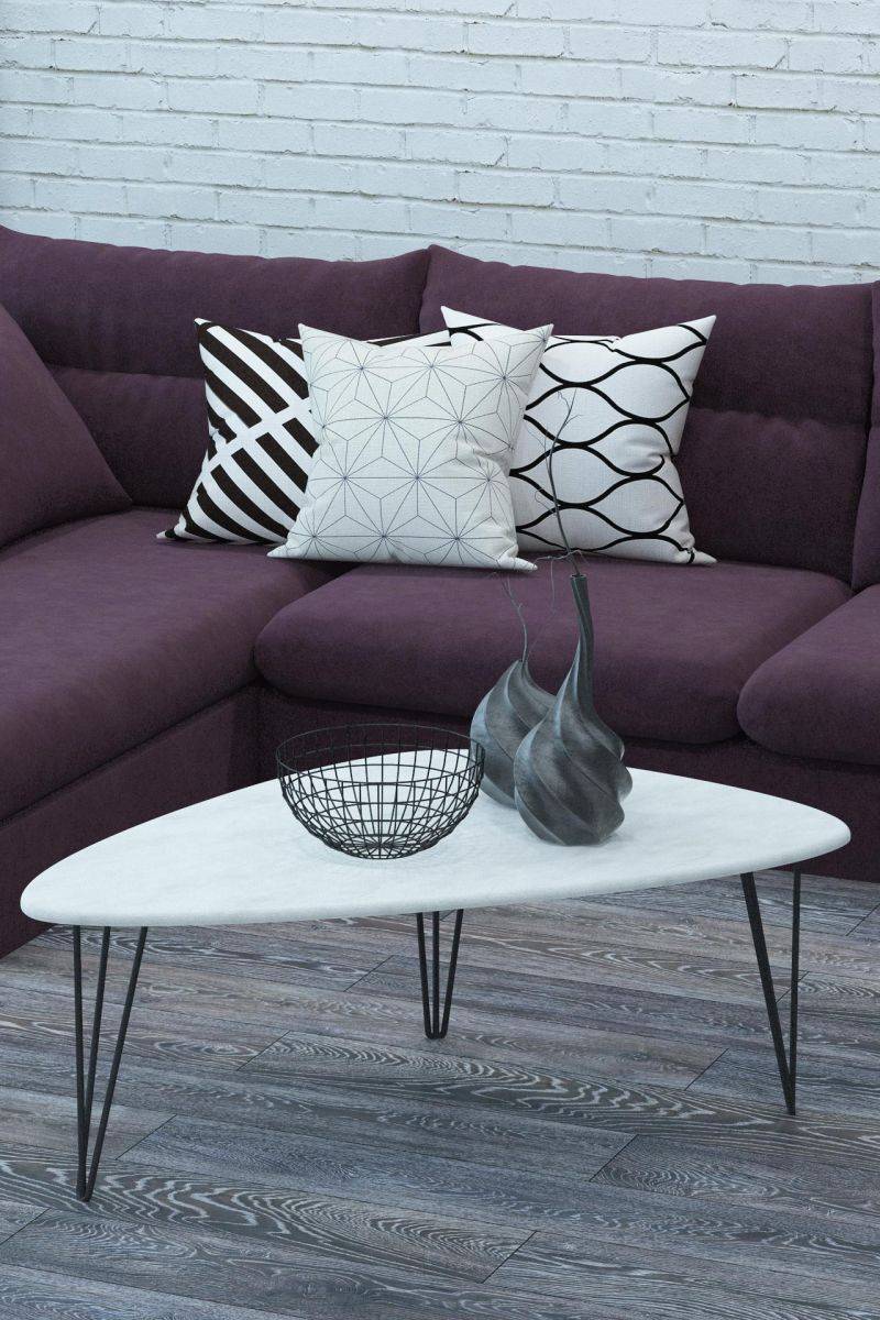 стол журнальный престон белый бетон в Нижневартовске