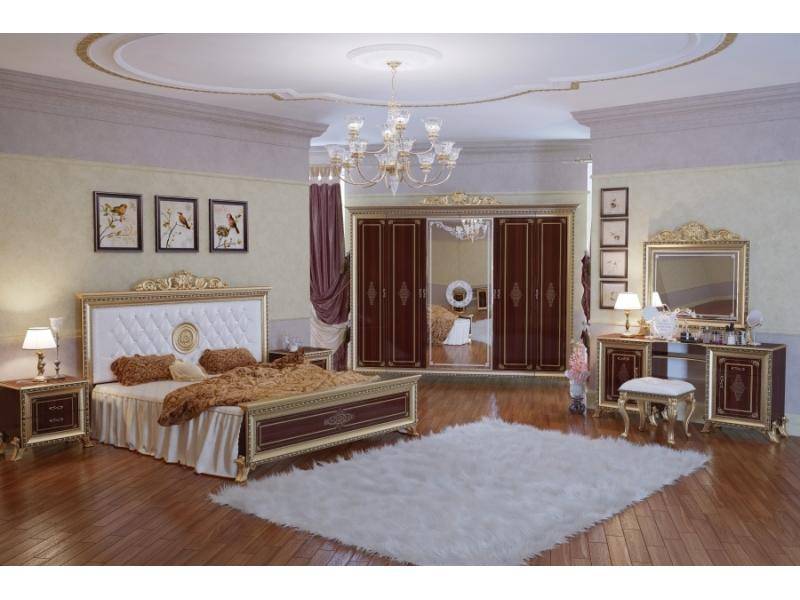 спальный гарнитур с большим шкафом версаль орех 2 в Нижневартовске