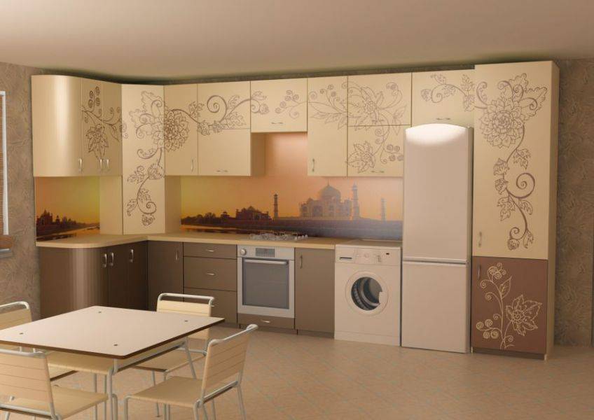 угловая кухня с красивыми фасадами в Нижневартовске