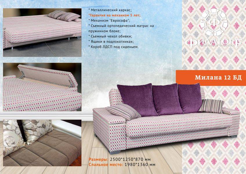 чехловой диван на металлокаркасе милана 12 бд в Нижневартовске