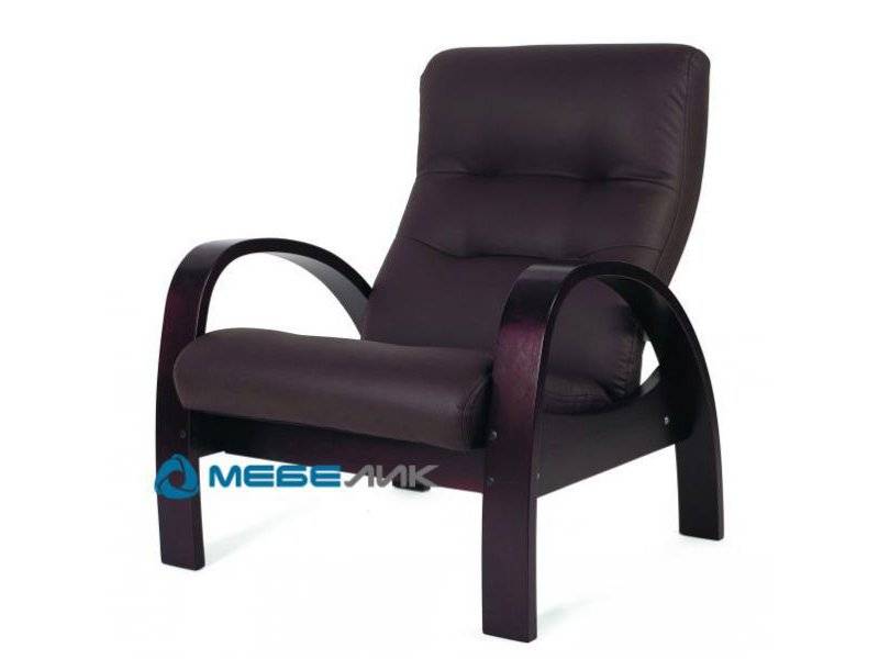 кресло тенария 3 эко-кожа темно-коричневый/каркас венге в Нижневартовске